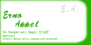 erno appel business card